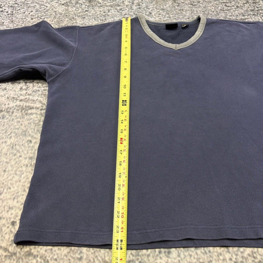 Vintage Y2K Mossimo Sweatshirt V-Neck Mens Medium Navy Blue Grunge Skater - Picture 8 of 8